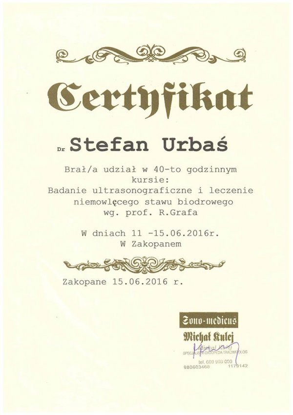Haluksy: Certyfikat Stefan Urbaś