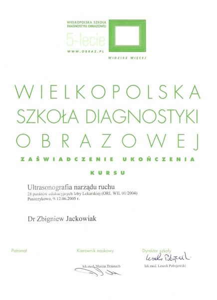 Haluksy: Certyfikat Zbigniew Jackowiak